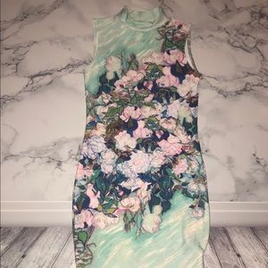 BlackMilk Van Gogh Roses High Neck Toastie Dress